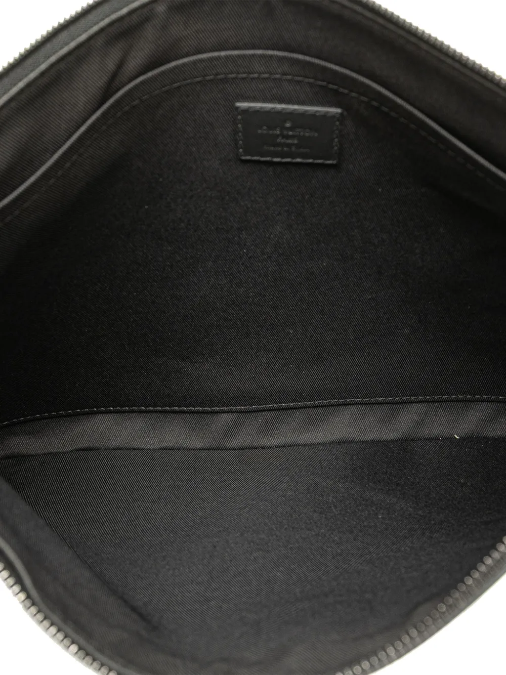 Pre-owned Louis Vuitton 2019 Monogram Shadow Discovery Pochette Clutch Bag In Black