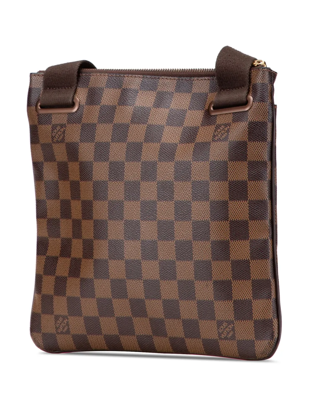 Pre-owned Louis Vuitton 2010 Damier Ebene Brooklyn Pochette Crossbody Bag In Brown