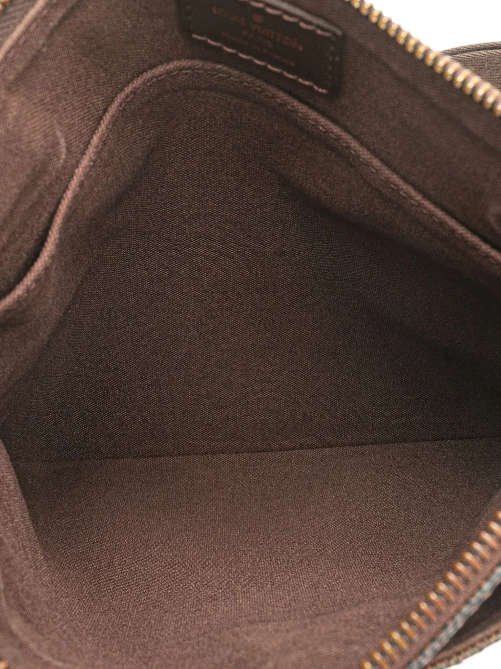 Pre-owned Louis Vuitton 2010 Damier Ebene Brooklyn Pochette Crossbody Bag In Brown