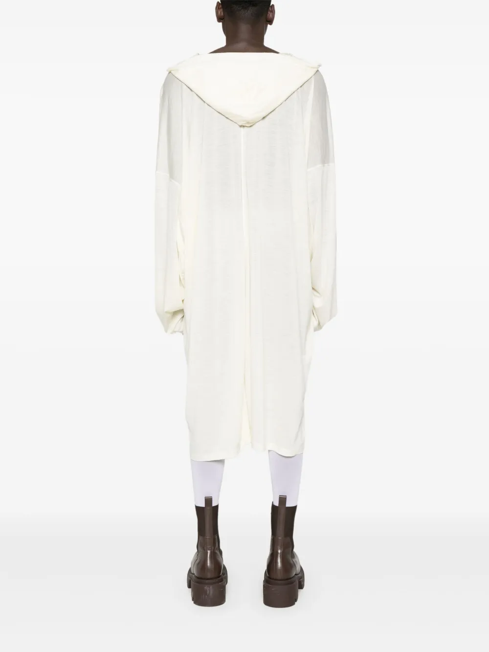 Rick Owens Gedrapeerd lang T-shirt Wit