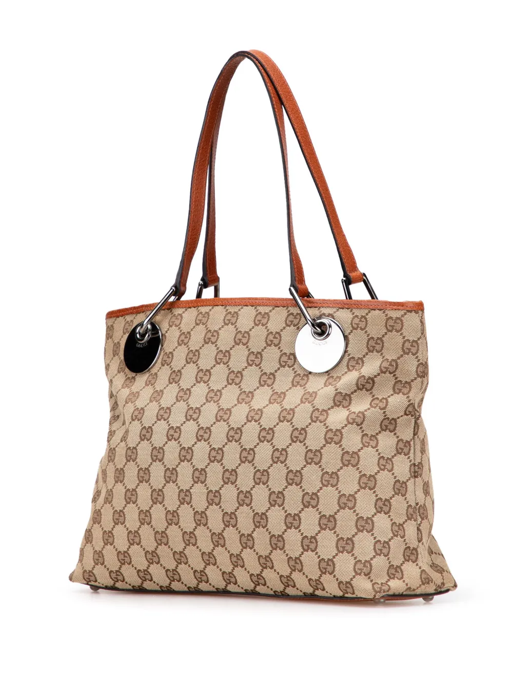 Pre-owned Gucci 2000-2015 Medium Gg Canvas Eclipse Tote Bag In Brown