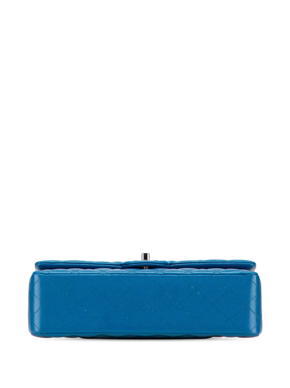 Pre-owned Chanel 2020 Medium Classic Caviar Double Flap Shoulder Bag In Blue