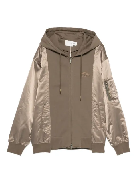 Feng Chen Wang satin-panel hooded jacket