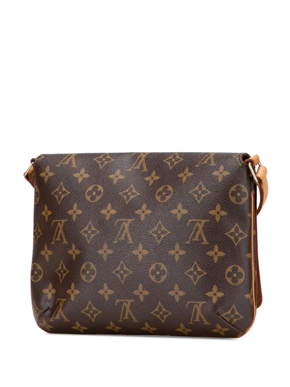 Pre-owned Louis Vuitton 1999 Monogram Musette Tango Long Strap Crossbody Bag In Brown
