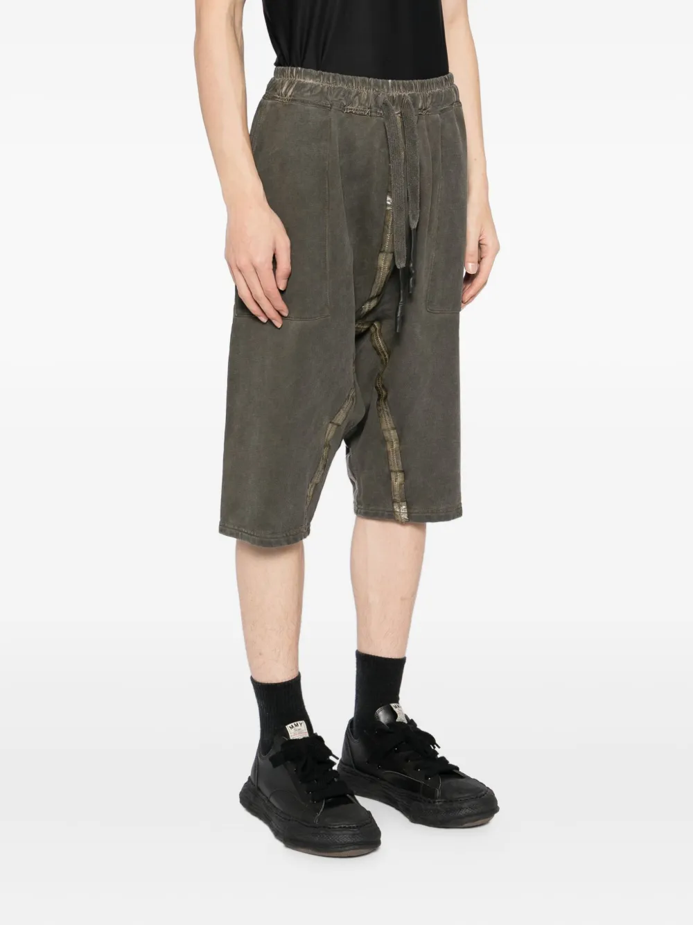 69 By Isaac Sellam Elasticated-waistband Drop-crotch Shorts In Green