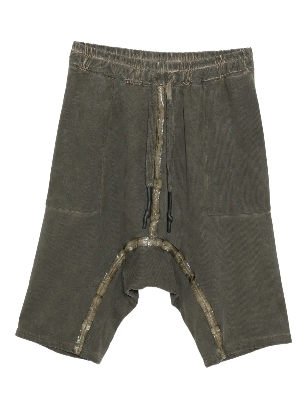 69 By Isaac Sellam Elasticated-waistband Drop-crotch Shorts In Green
