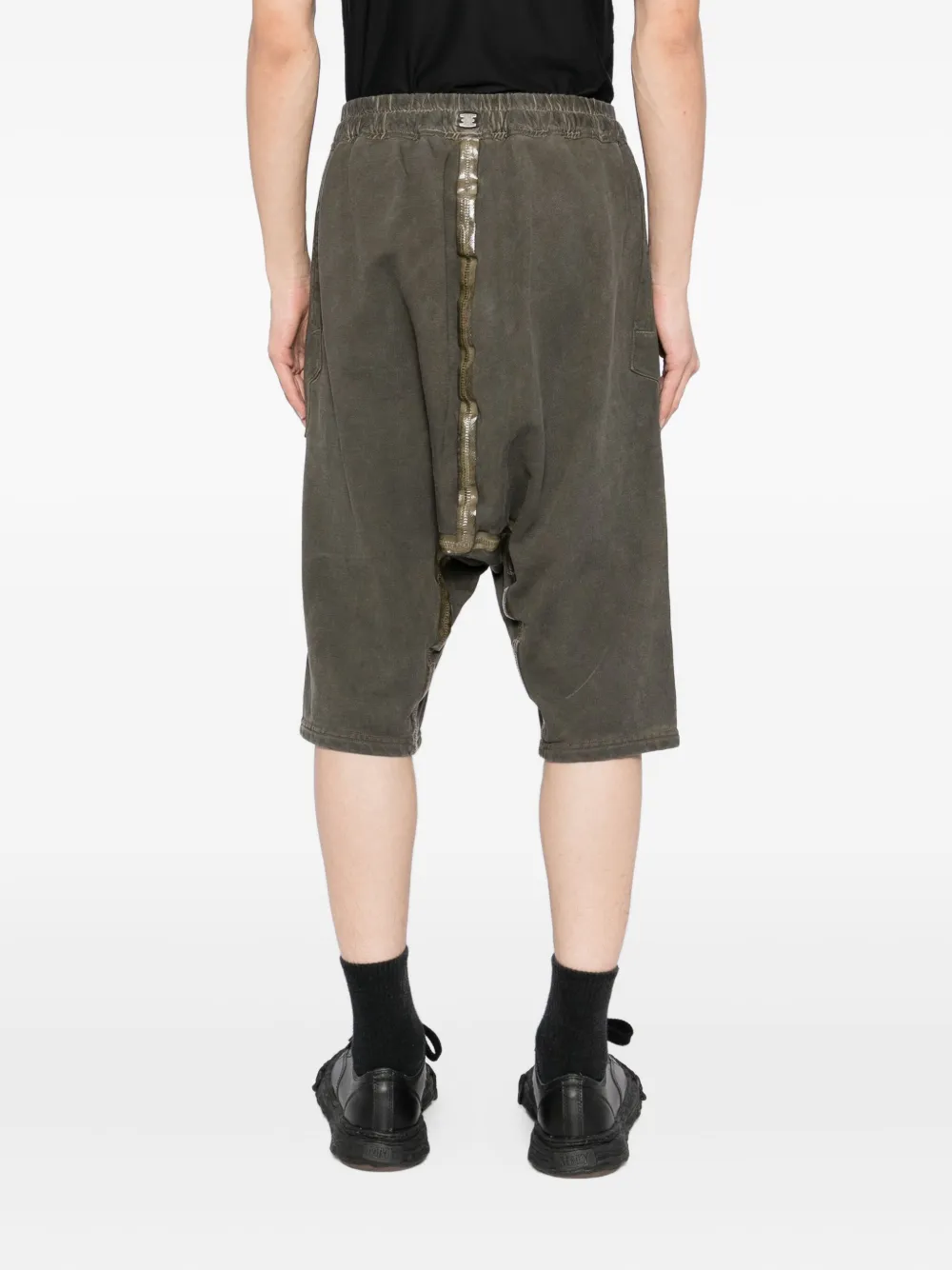 69 By Isaac Sellam Elasticated-waistband Drop-crotch Shorts In Green