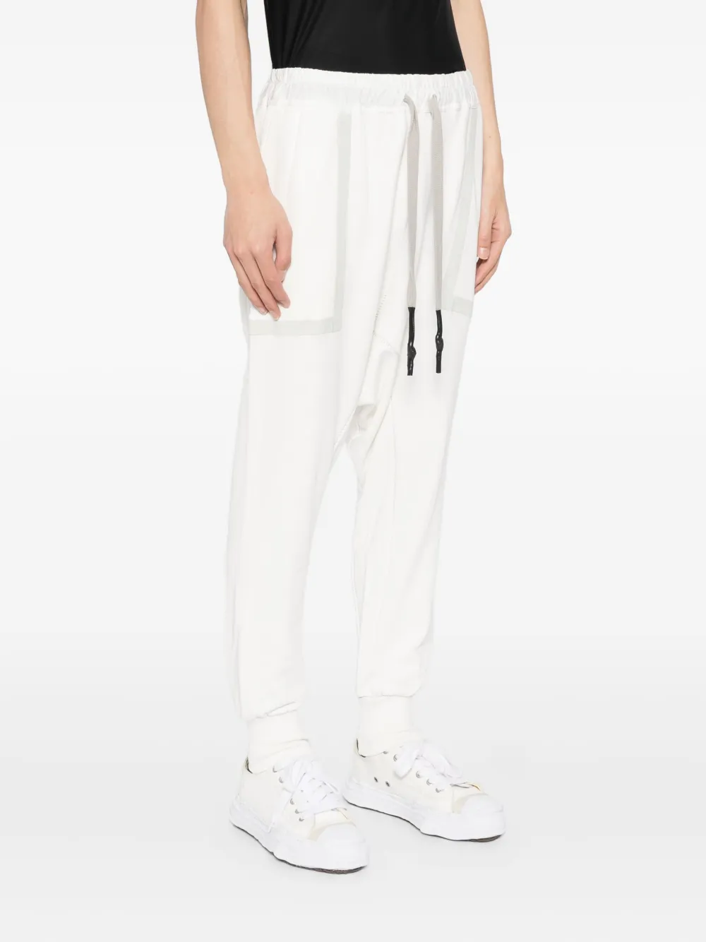 69 By Isaac Sellam Elasticated-waistband Drop-crotch Trousers In White