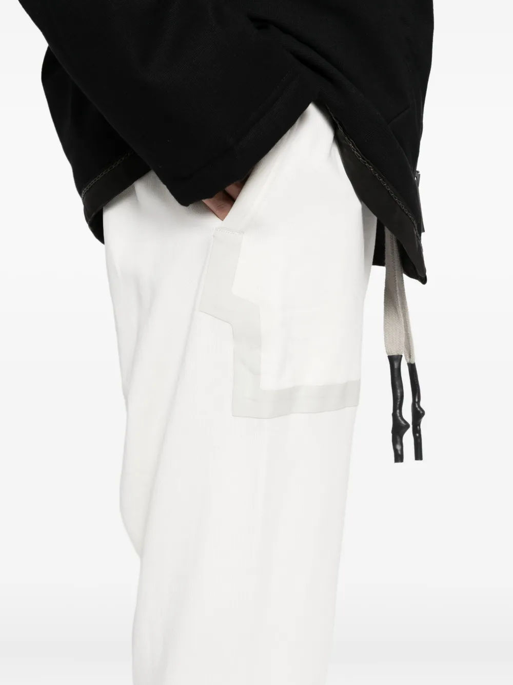 69 By Isaac Sellam Elasticated-waistband Drop-crotch Trousers In White