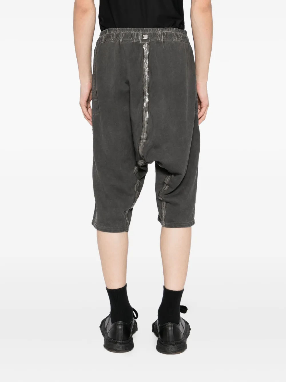 69 By Isaac Sellam Elasticated-waistband Drop-crotch Shorts In Gray