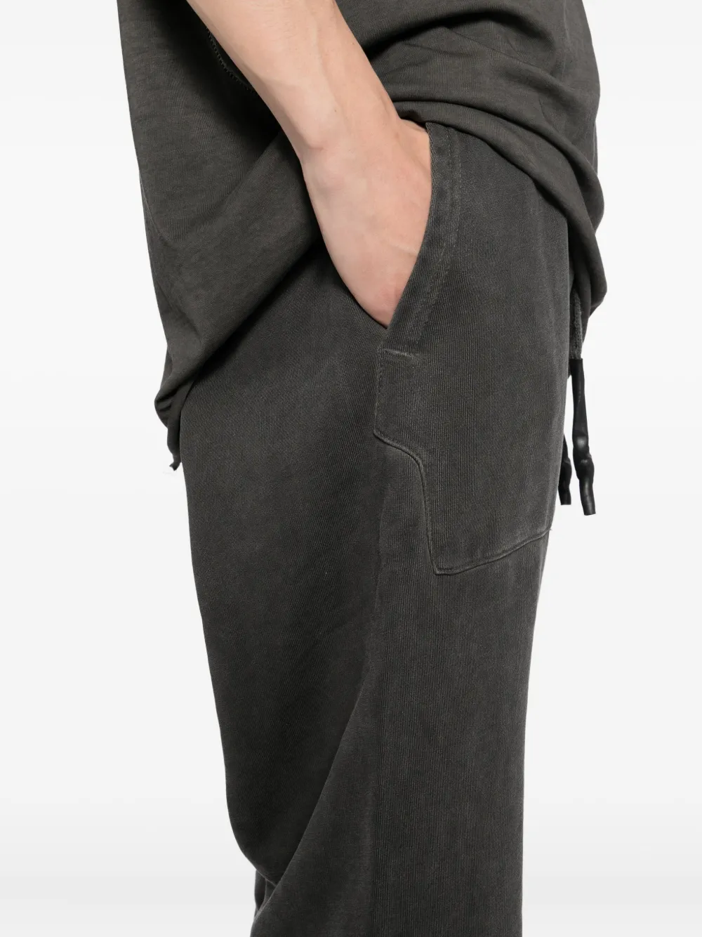 69 By Isaac Sellam Elasticated-waistband Drop-crotch Shorts In Gray