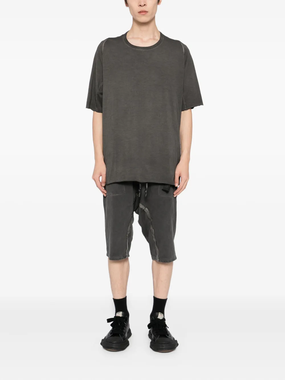 69 BY ISAAC SELLAM Shorts met elastische tailleband en verlaagd kruis - Grijs