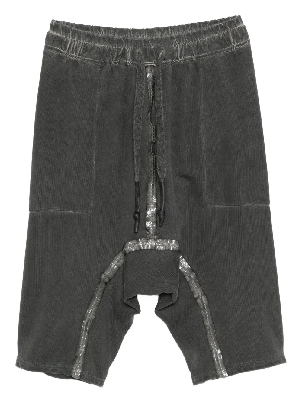 69 By Isaac Sellam Elasticated-waistband Drop-crotch Shorts In Gray