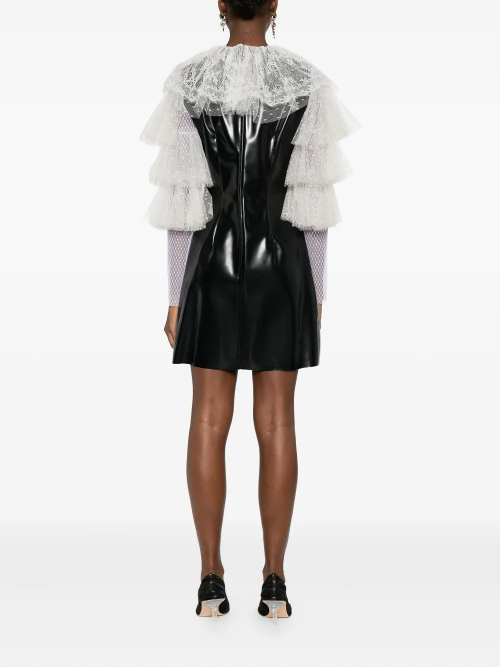 Philosophy Di Lorenzo Serafini Mini-jurk met afwerking van kant en ruches Zwart