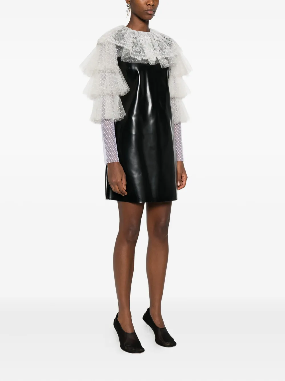 Philosophy Di Lorenzo Serafini Mini-jurk met afwerking van kant en ruches Zwart