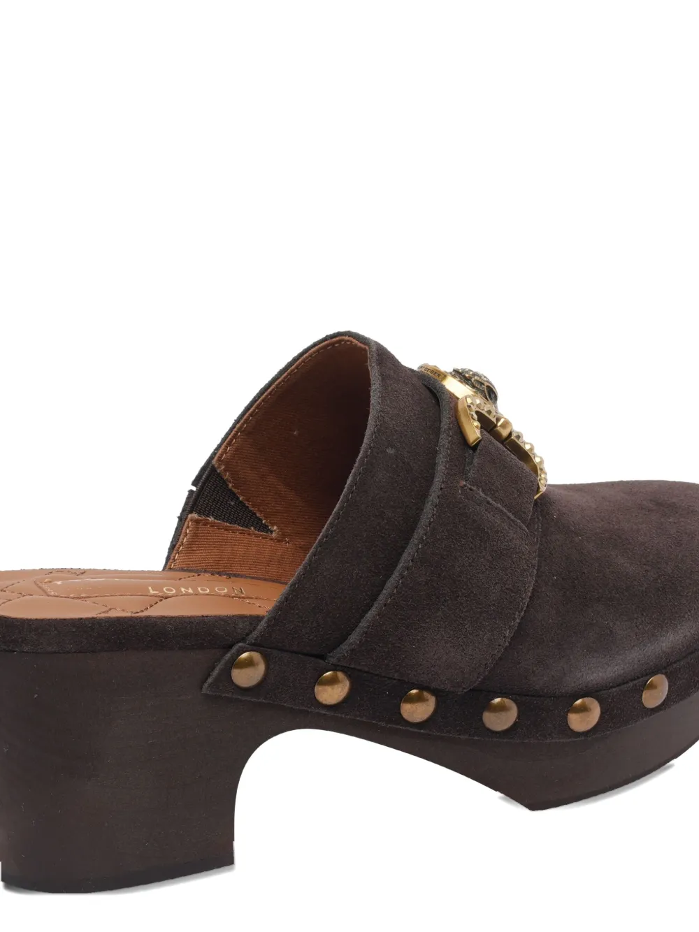 Kurt Geiger 70mm Mansion Buckle-embellished Clogs In Brown