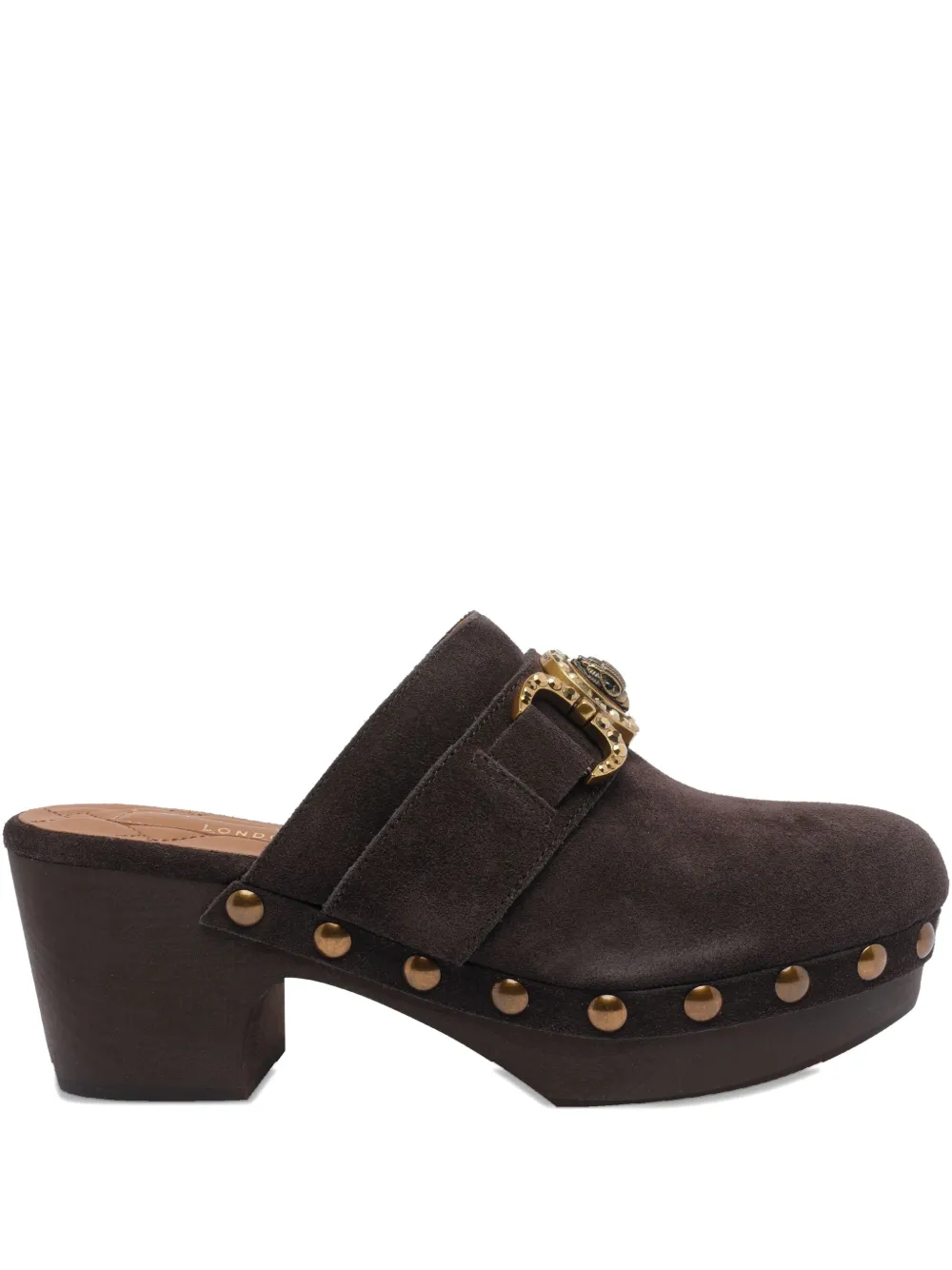 Kurt Geiger 70mm Mansion Buckle-embellished Clogs In Brown