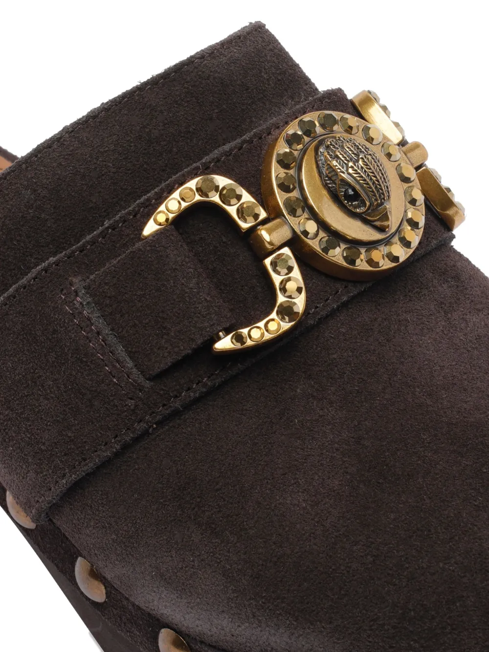 Kurt Geiger 70mm Mansion Buckle-embellished Clogs In Brown