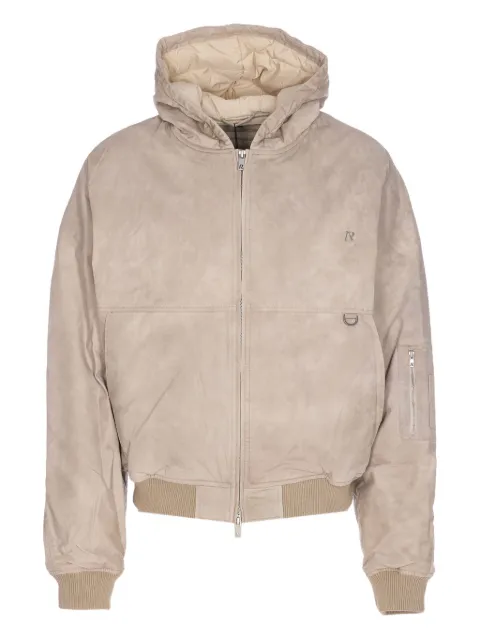 Represent hooded padded bomber jacket