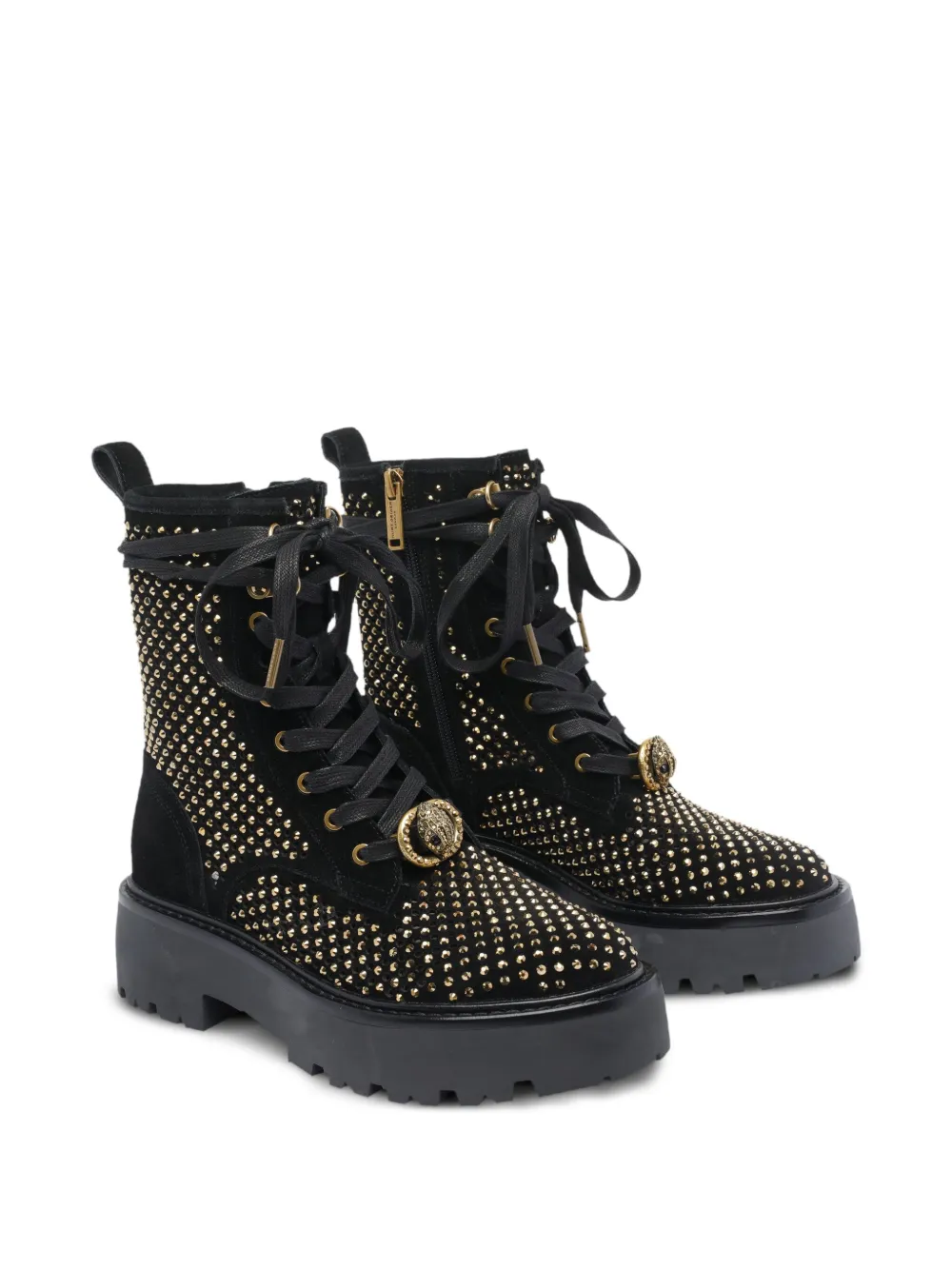 Kurt Geiger London stud-embellished lace-up boots Black