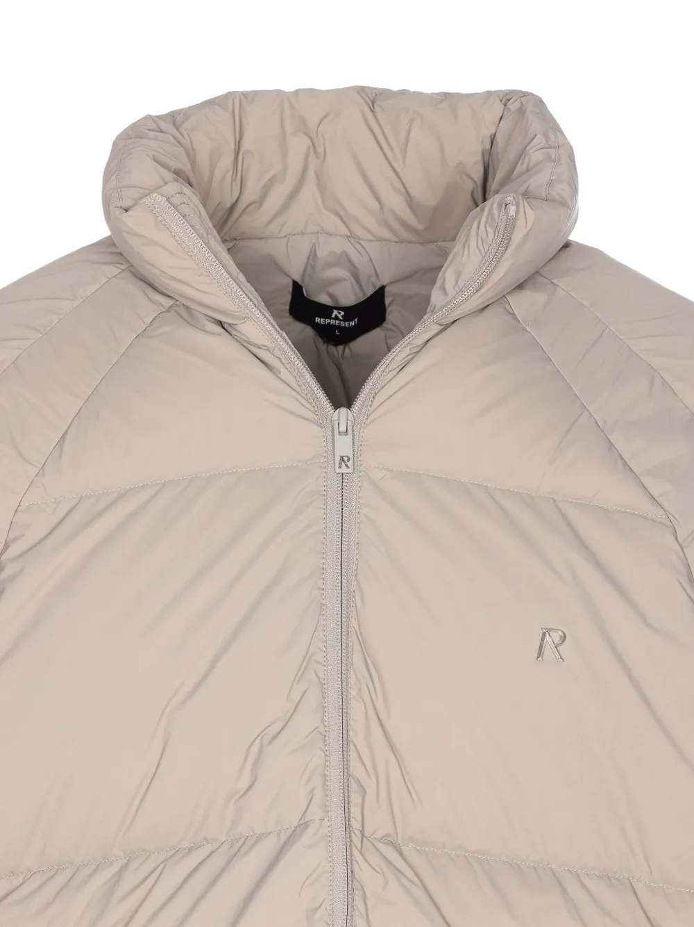Represent Quilted Puffer Coat In Neutral