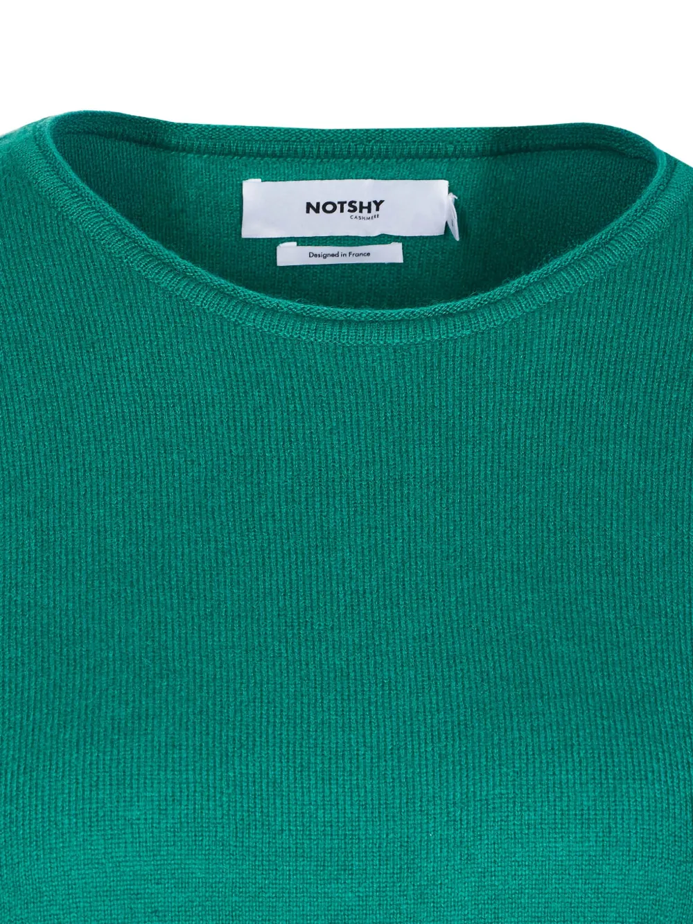 Not Shy Kasjmier trui met ronde hals Groen