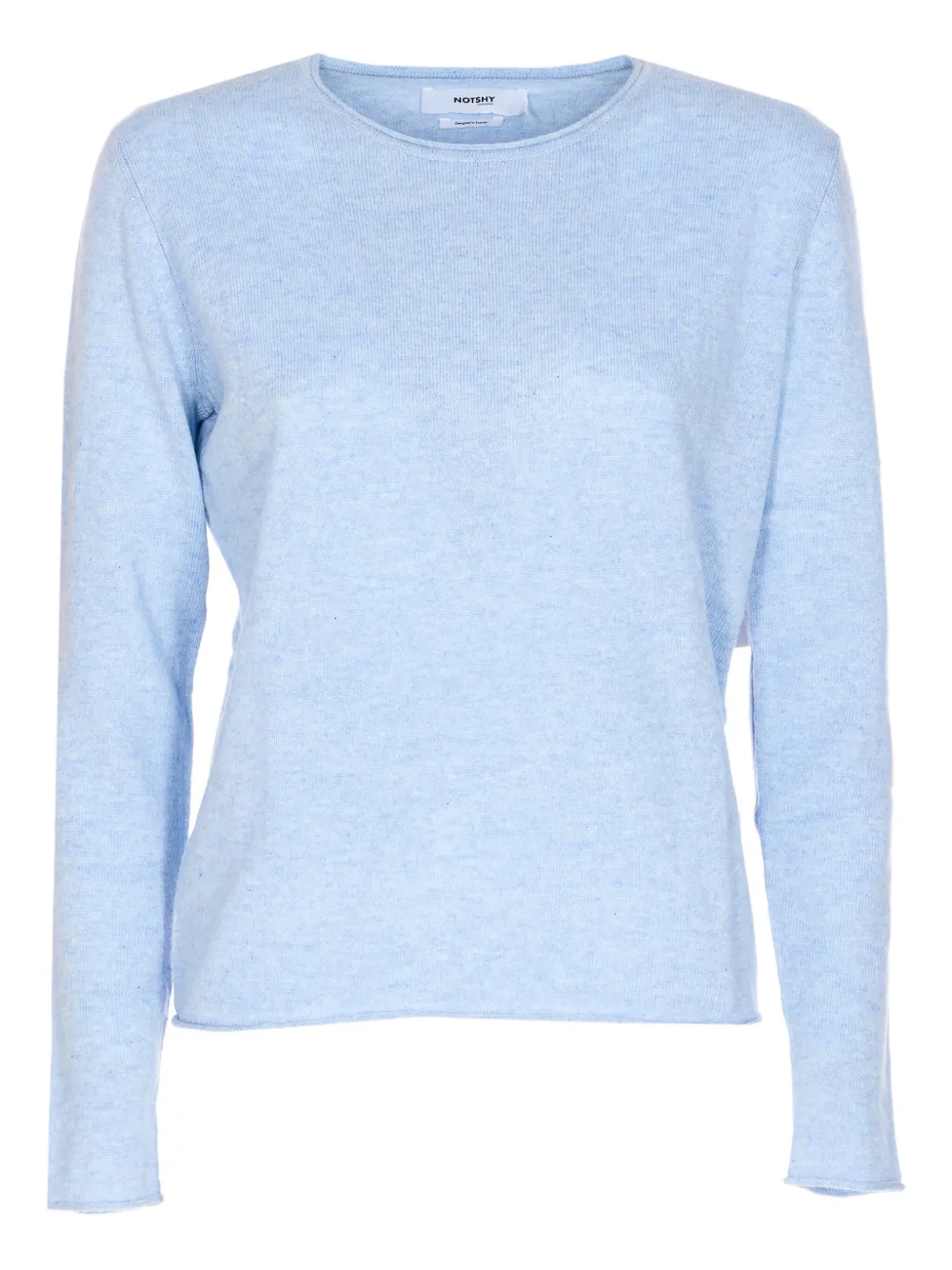 Not Shy Crew-neck Cashmere Sweater In Blue