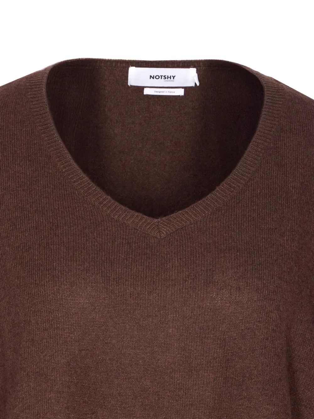 Not Shy V-neck Cashmere Sweater In Brown