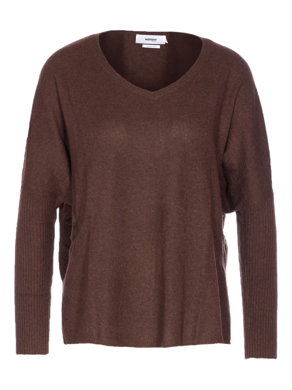 Not Shy V-neck Cashmere Sweater In Brown