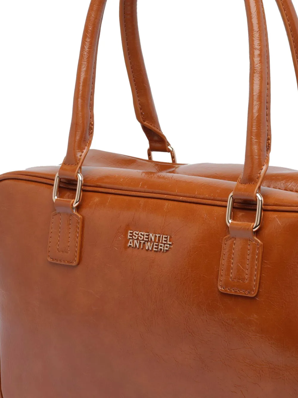 Essentiel Antwerp Iremy Shiny Shoulder Bag In Brown