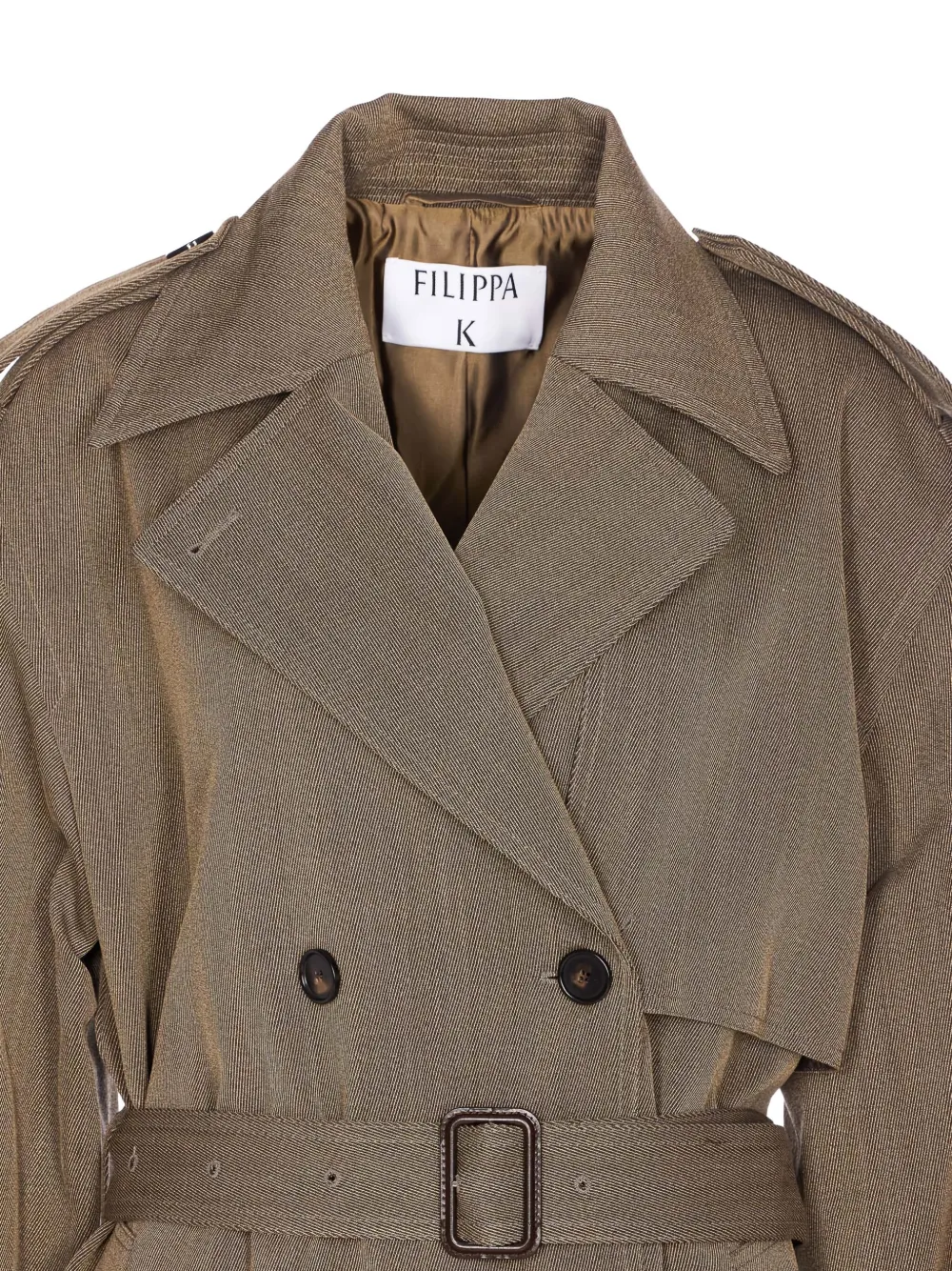 Filippa K Trenchcoat met dubbele rij knopen en ceintuur Bruin