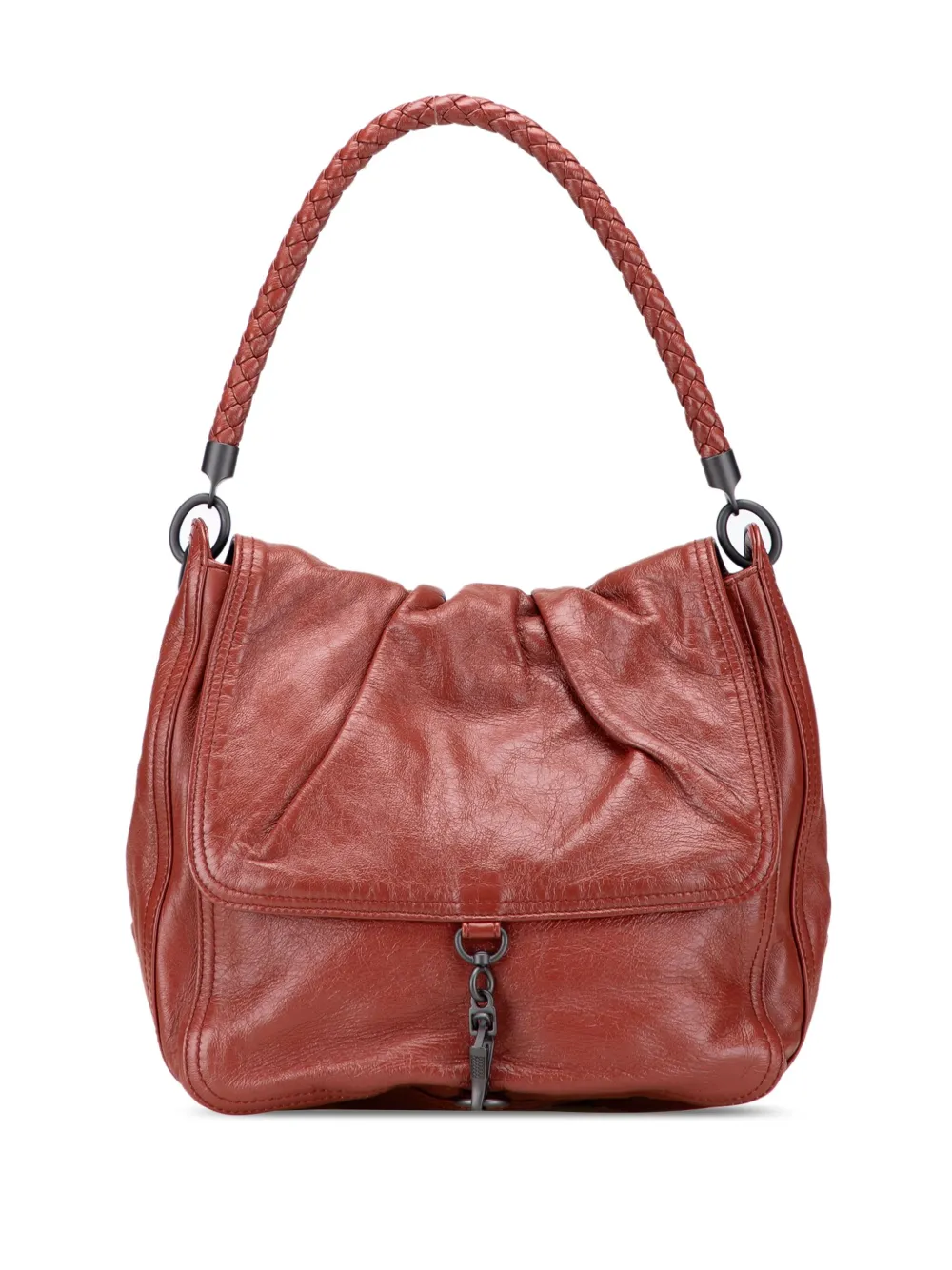 Bottega Veneta Pre-Owned 2012-2025 Intrecciato Trimmed Nappa Top Handle Bag handbag | Red | Image 1