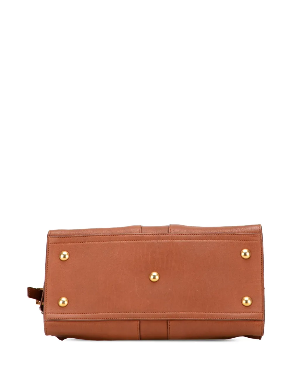 Pre-owned Saint Laurent 2000-2012 Small Sheepskin Cabas Chyc Satchel In Brown