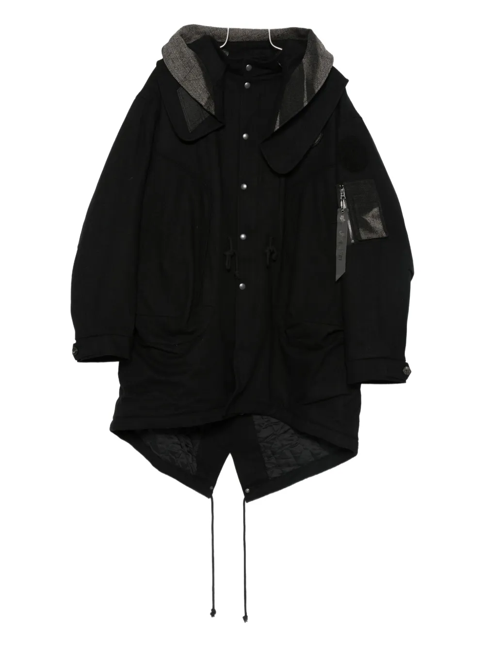 Jiyongkim X Alpha Industries Sun-bleached Hooded Parka In Black