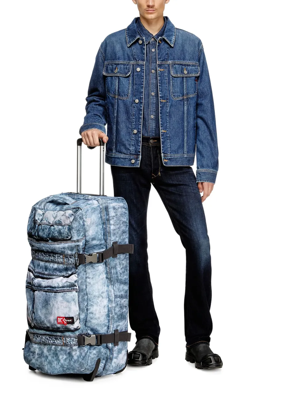 Eastpak x Diesel large Transit'R L denim-effect luggage | Women | Image 2