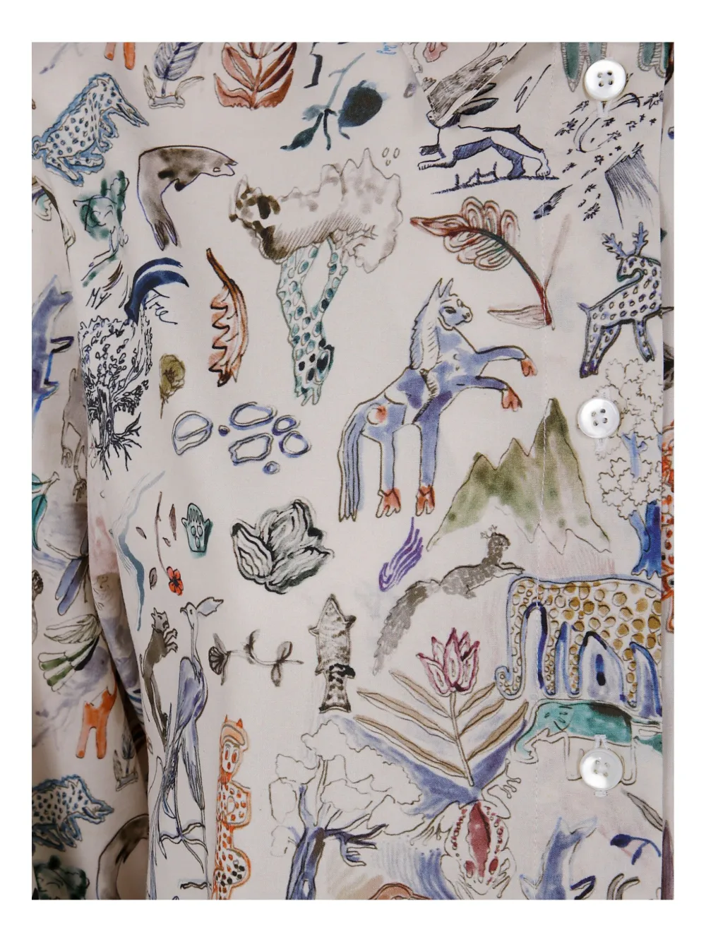 Paul Smith Little Beasts-print Cotton Shirt In Multi