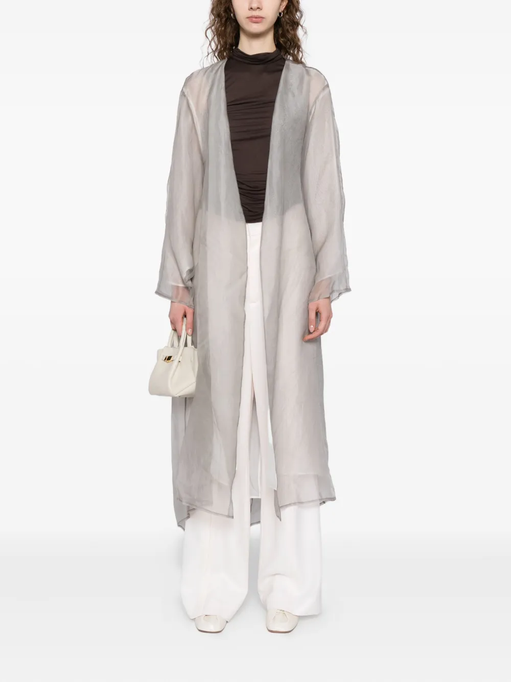 YEAREAST layered silk coat - Grijs