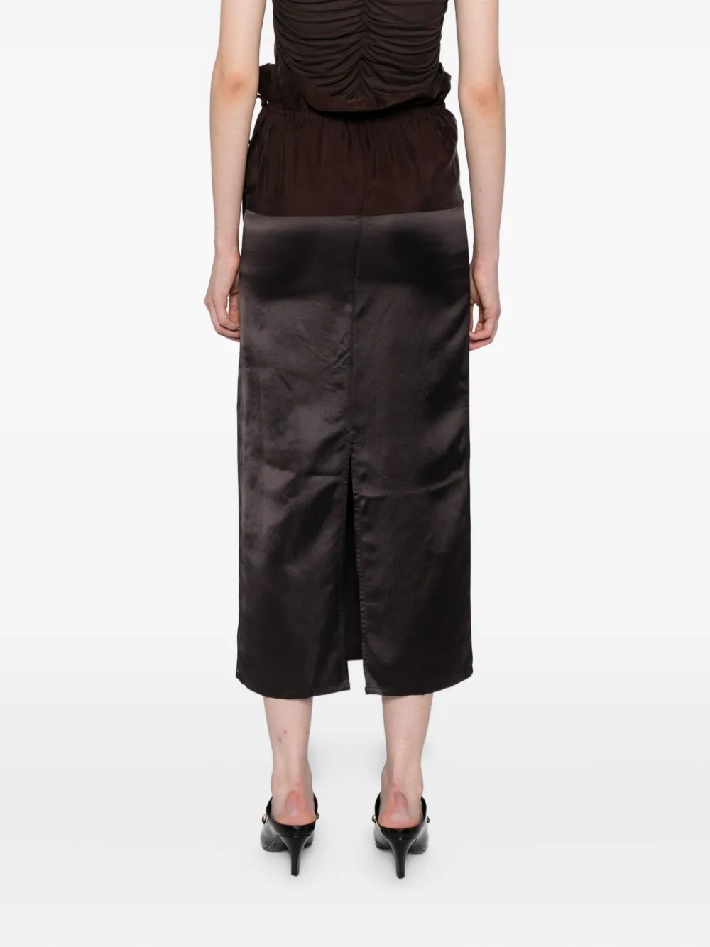 Yeareast Panelled Midi Skirt In Brown