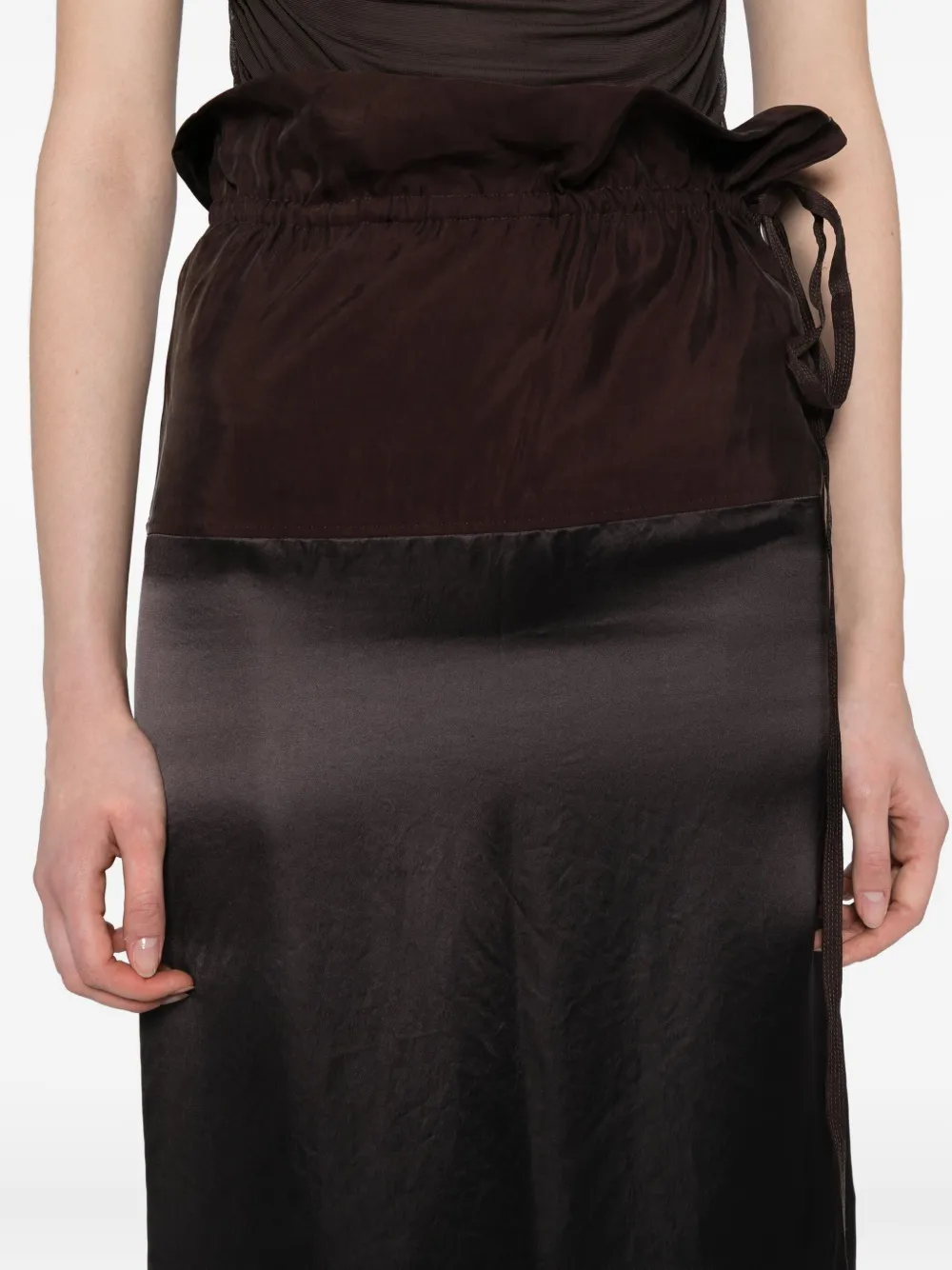 Yeareast Panelled Midi Skirt In Brown