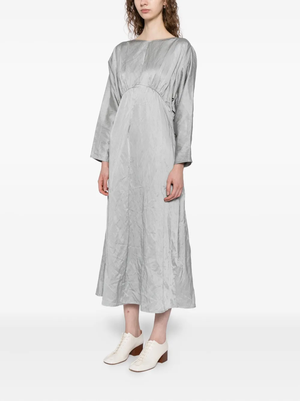 Yeareast Gathered Dress In Gray