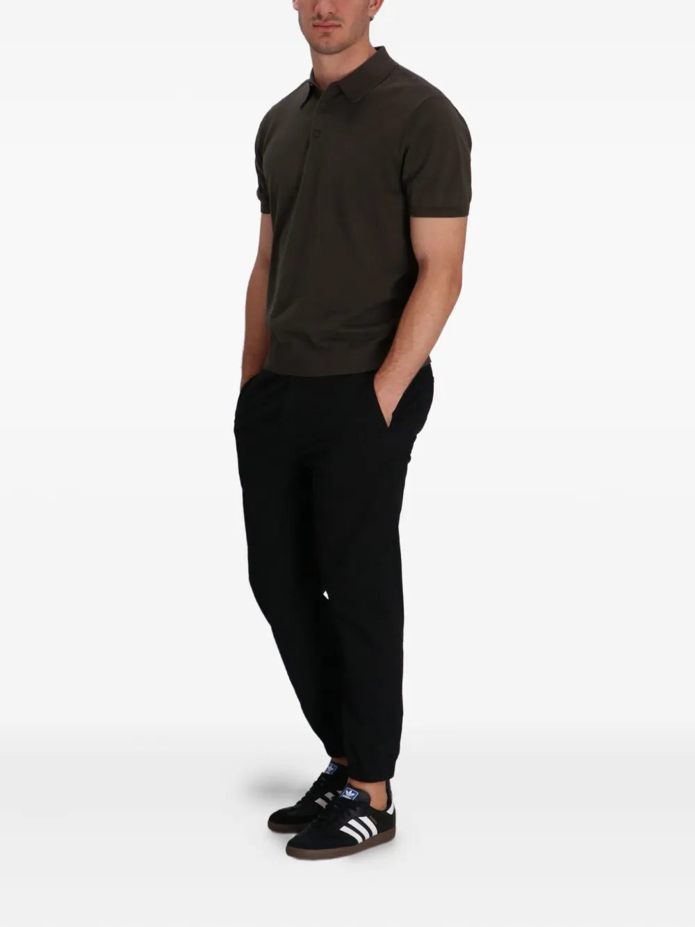 Armani Exchange Polotop met geborduurd logo - Bruin