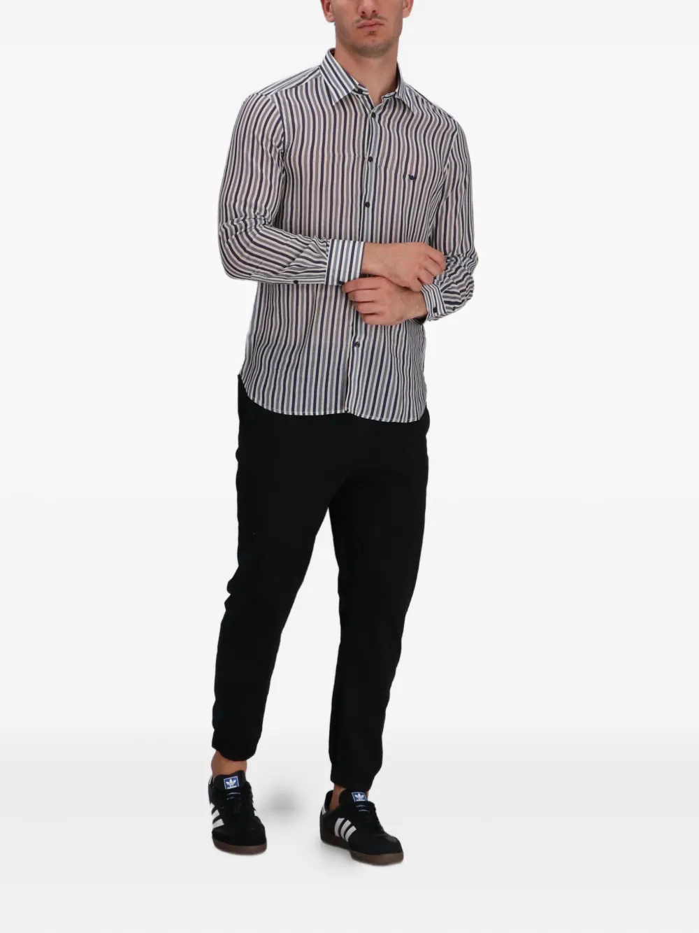 Emporio Armani Gestreept overhemd - Wit