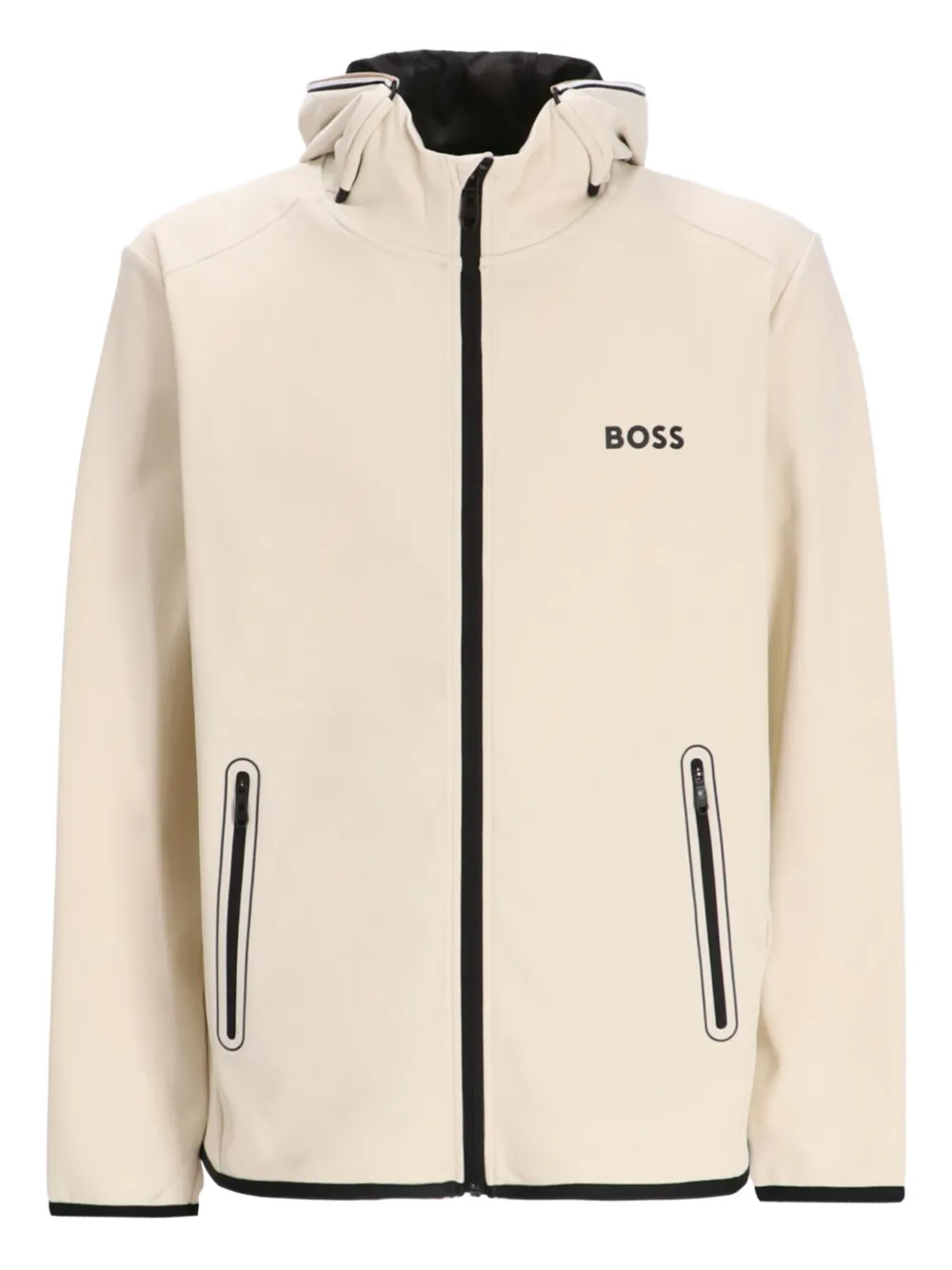 BOSS hooded zip-front jacket | Neutrals | Image 1