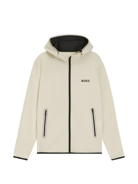 BOSS hooded zip-front jacket