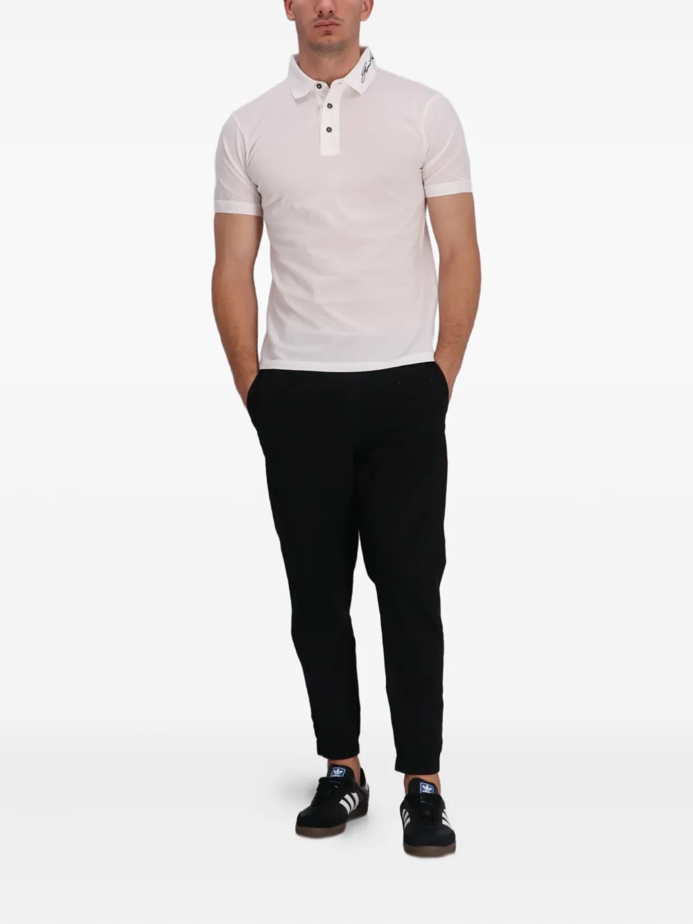 Emporio Armani Poloshirt met kenmerkende kraag - Wit