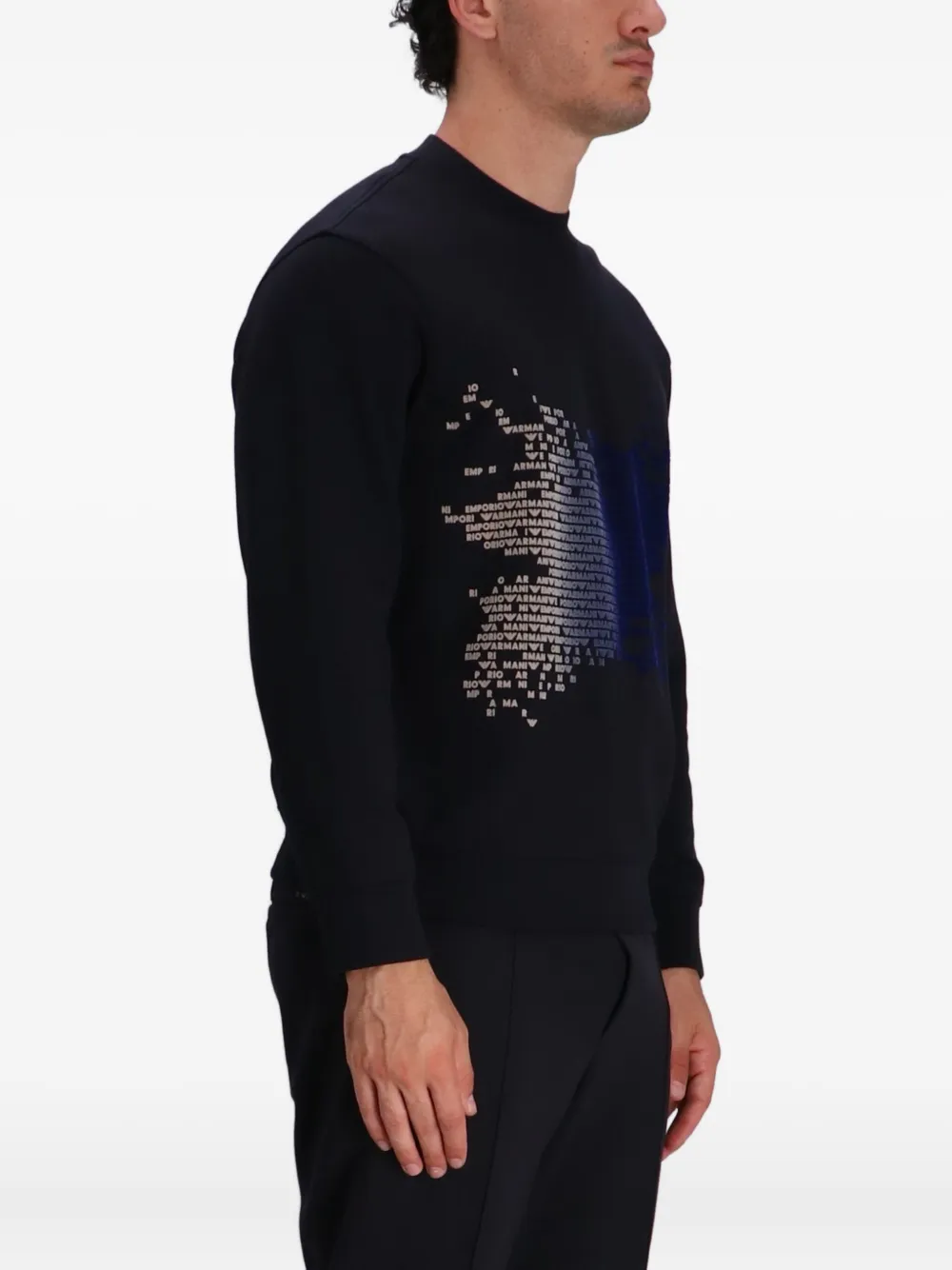 Emporio Armani Katoenen sweater met logoprint Blauw