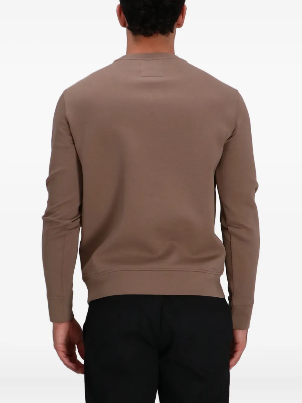 Emporio Armani Katoenen sweater met logopatch Beige