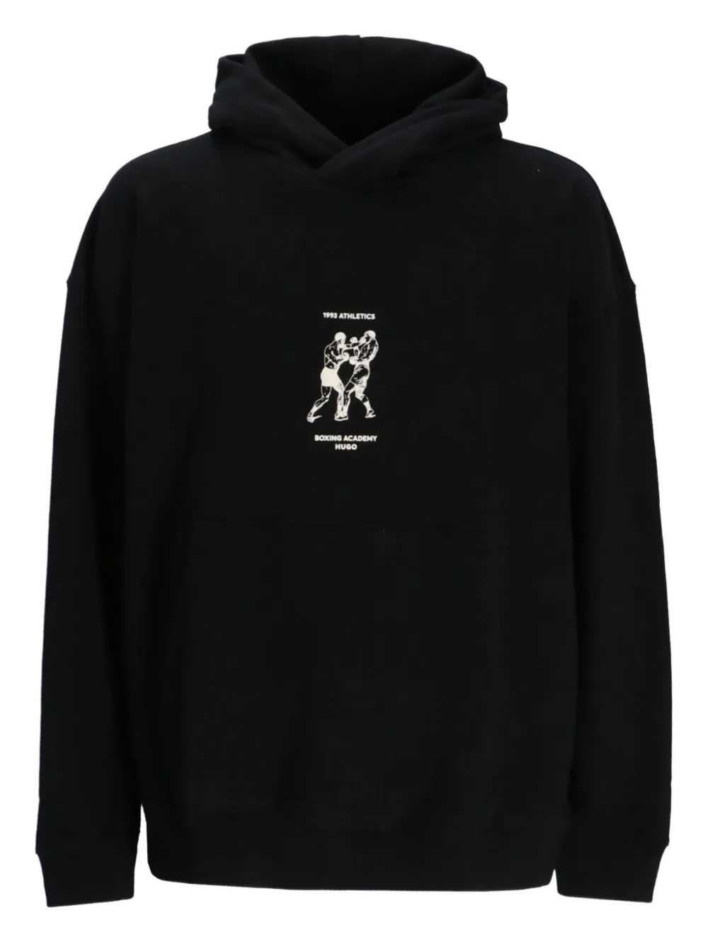 Hugo Boss Boxing-print Hoodie In Black