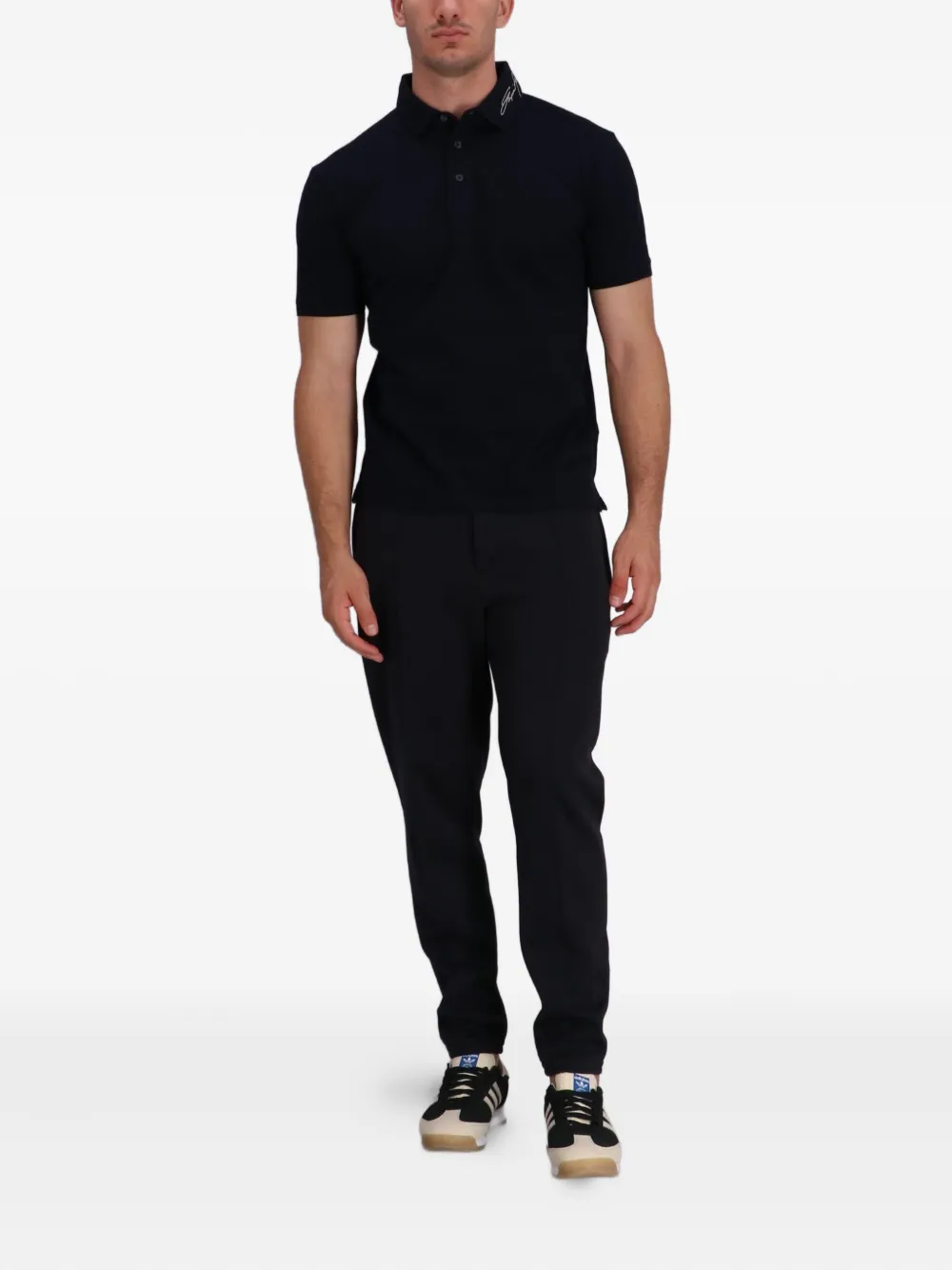 Emporio Armani Poloshirt met geborduurd logo - Blauw