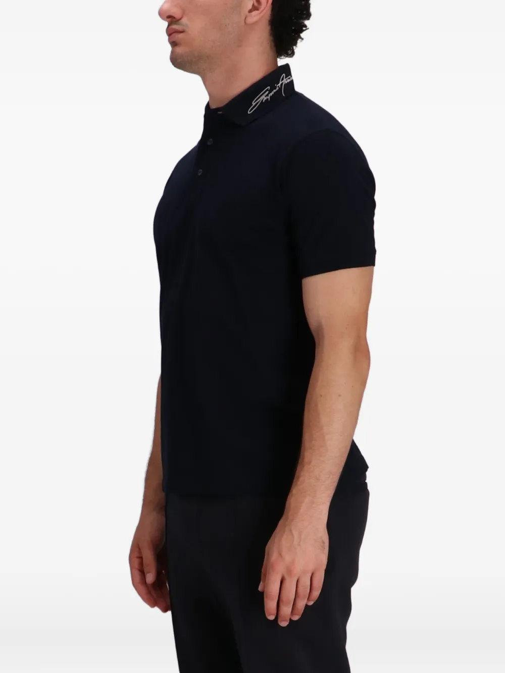 Emporio Armani Poloshirt met geborduurd logo Blauw